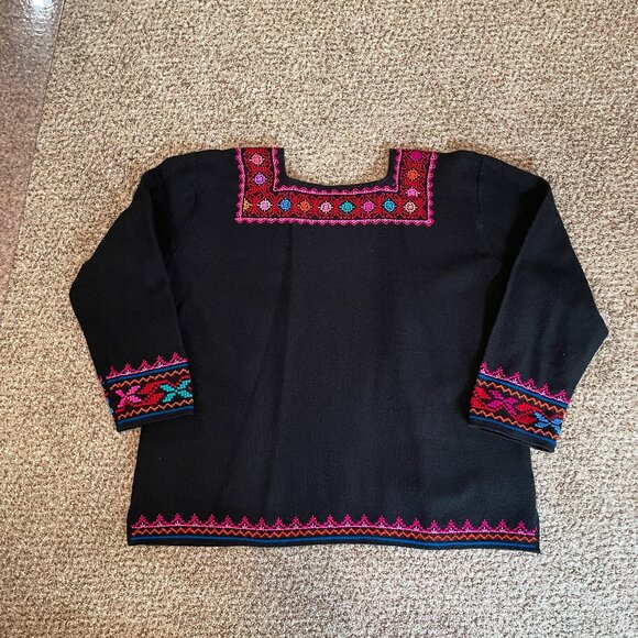 Size XL embroidered Hueyapan Puebla acrilan sweater - Picture 5 of 10